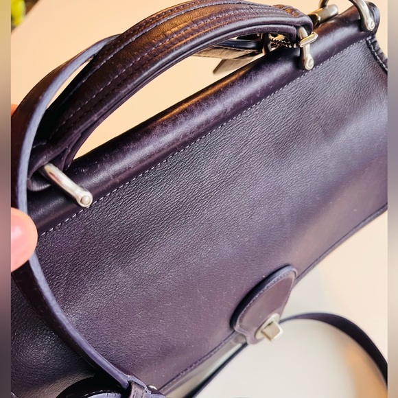 Vintage Coach Willis Bag purple aubergine eggplant 9927 - Picture 3 of 14